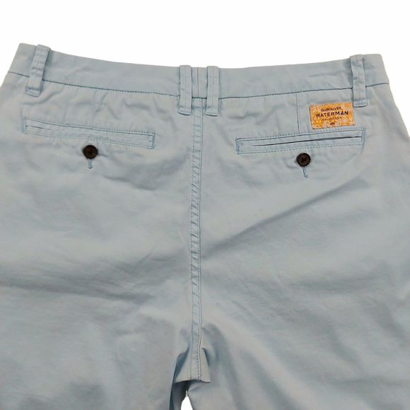 Quiksilver Waterman Collection Shorts Mens 32 Light Blue Casual Chino Beach - Picture 5 of 9